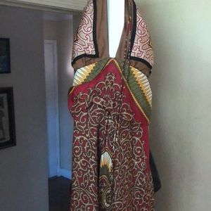 Nicole Miller silk paisley backless dress